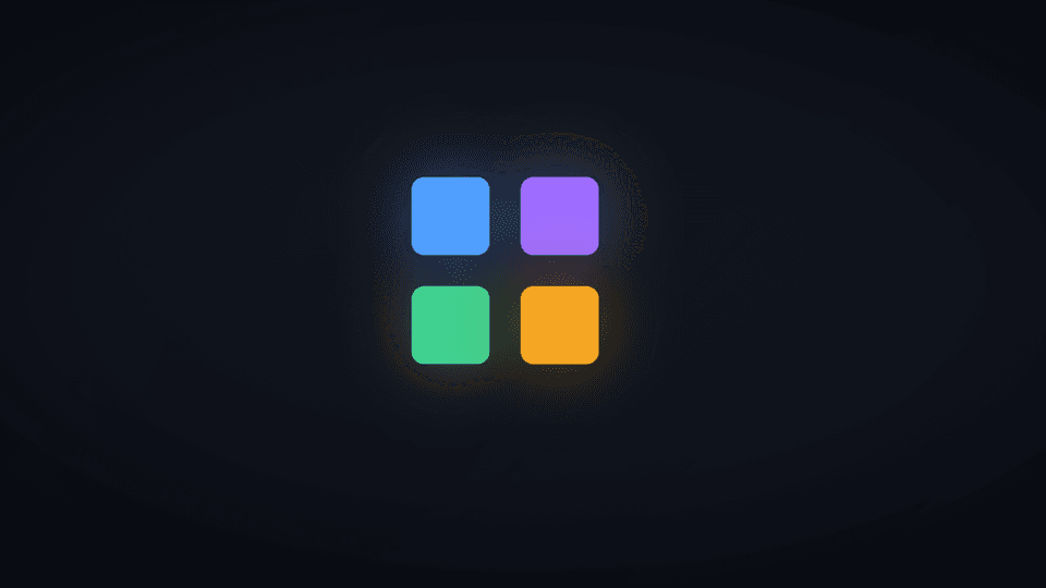 PixelLogo: a four-square mark assembled from its own rects