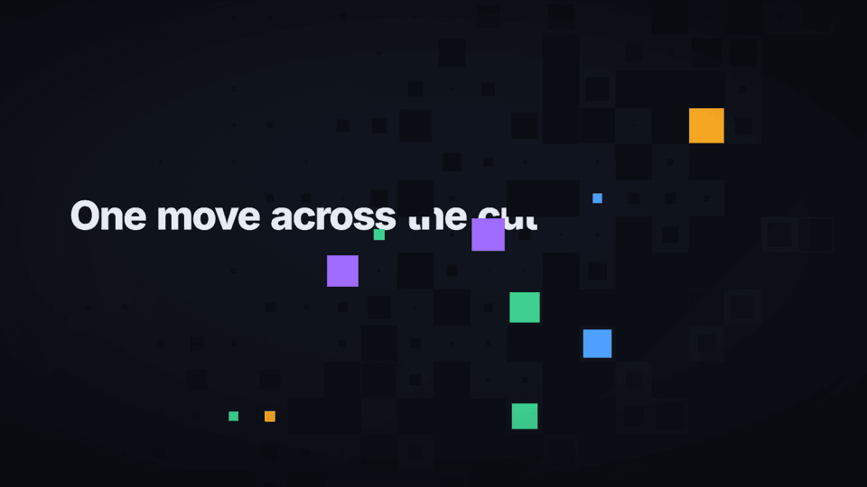PixelWipe: a pixel-grid transition part-way through clearing