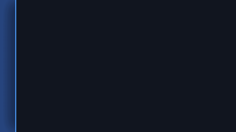 push: a thin blue strip of the old scene left on the left as the dark scene pushes in